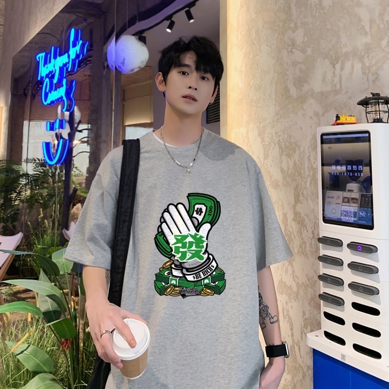 220克夏装新款印花宽松港仔百搭学生休闲圆领短袖t恤Y456P25，商品下架区商品下架区，电商B219