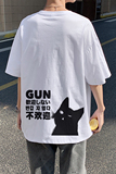 505-1-Y068夏季百搭休闲纯棉短袖T恤男港风宽松中性风宝蓝，男装T恤，电商B219