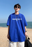 2023夏装模糊英文印花宽松港仔百搭学生休闲圆领短袖t恤Y220P25，男装T恤，电商B219