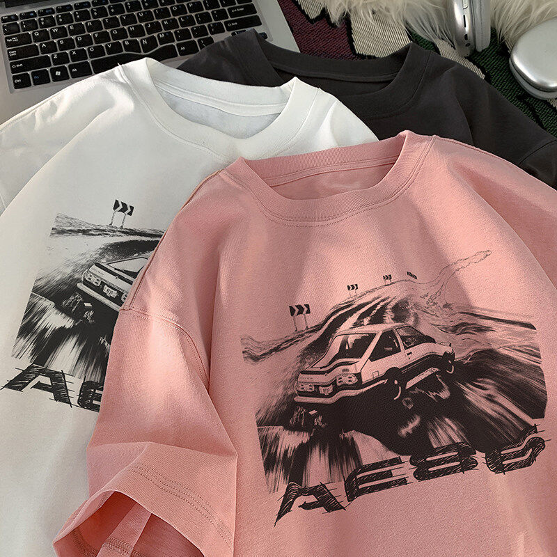 得物品质纯棉重磅潮牌潮流宽松圆领男女短袖T恤B219-T13-P25,男装T恤,电商B219