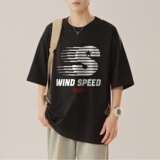 2024新款230g重磅纯棉港风男美式大版型宽松落肩短袖T恤Y663P25，男装T恤，电商B219