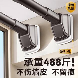 日本免打孔伸缩晾衣杆晾衣架衣柜挂衣杆晾衣杆一根可伸缩阳台固定