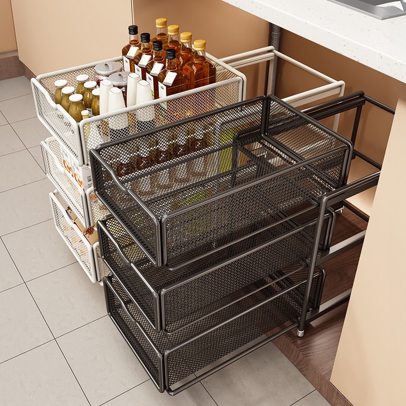 日本厨房抽拉式置物架橱柜分层架