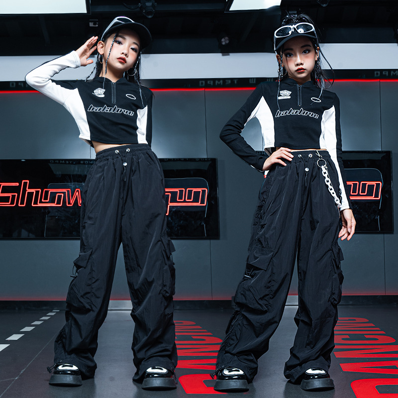 街舞少儿演出服潮牌街舞服hiphop炸街男孩架子鼓女孩爵士舞表演服