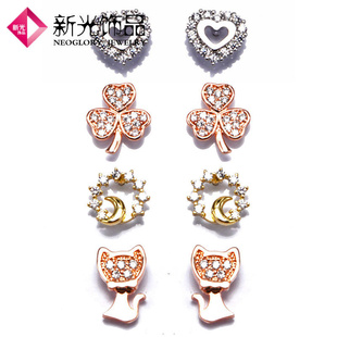 清仓新光饰品迷你气质小耳钉耳环饰925纯银针防过敏日韩国时尚女