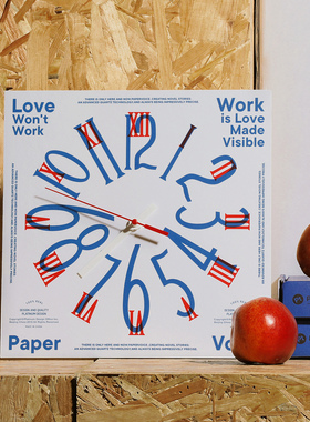 PAPERVOICE罗马数字环保时钟 原创时髦摆件静音客厅装饰创意礼物