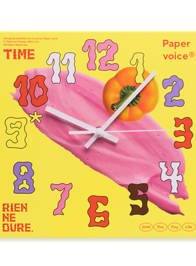 Paper voice波谱环保时钟原创设计正方形扫秒机芯现代时髦挂钟