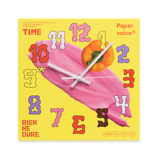 Paper voice波谱环保时钟原创设计正方形扫秒机芯现代时髦挂钟