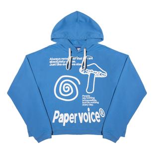 Paper 设计感春夏ins风小众磅低饱和 voice蘑力生长重连帽卫衣美式