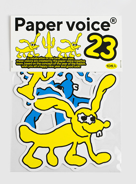 papervoice原创绵绵兔防水PVC装饰贴纸行李箱笔记本电脑手机创意