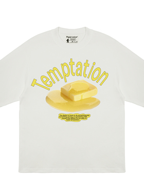 PAPER VOICE黄油印花短袖T恤重磅艺术创意潮流落肩圆领时髦厚实