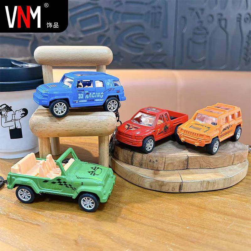 创意合金回力皮卡车钥匙扣趣味解压学生玩具小挂件抓娃机礼品