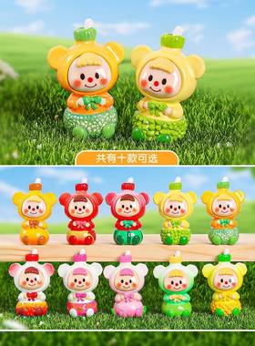 卡通水果饮料崽崽摆件工艺品萌粒公仔树脂摆件微缩场景摆件装饰品