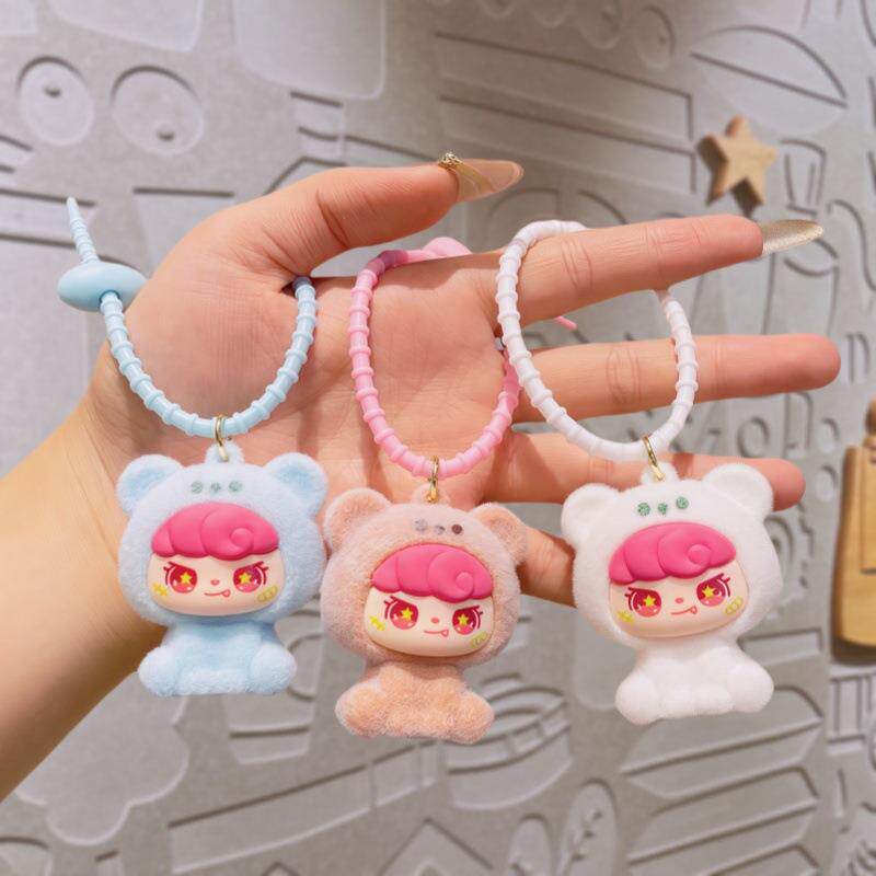 卡通植绒小熊公仔挂件萌粒潮玩盲盒袋桌面装饰品小摆件钥匙扣挂饰