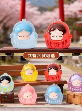 透色夜光达摩萌粒公仔树脂工艺品车载桌面小摆件直播盲袋配件