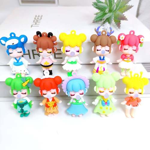 新款卡通国潮林深不知处吹泡泡女孩玩偶挂件 可爱古风公主钥匙扣