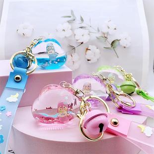 创意入油流沙漂浮美人鱼云朵钥匙扣汽车包包情侣挂件女韩版 风格