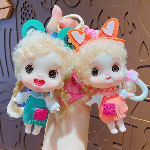 卡通毛绒娃娃公仔钥匙扣挂件可爱情侣汽车书包钥匙链挂饰礼品