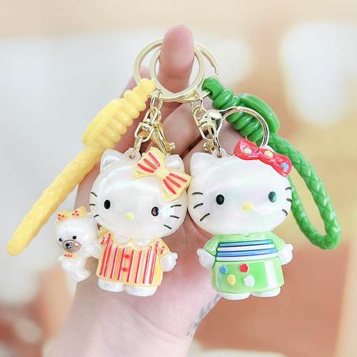 新款KT猫钥匙扣卡通动漫猫咪变装可爱公仔包包汽车挂件礼品