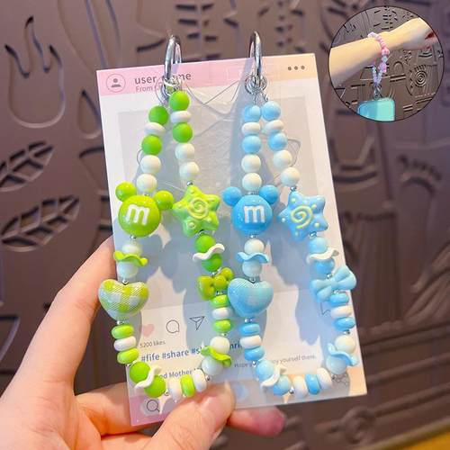 手工diy米奇头串珠手机链条小挂件创意少女心汽车包包钥匙扣挂饰