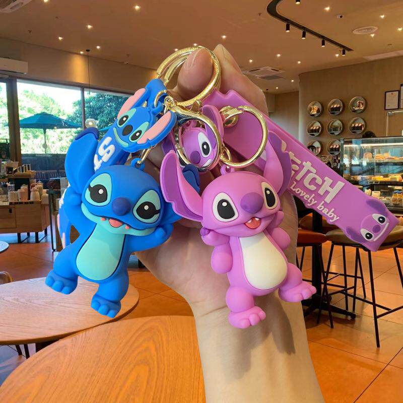 动漫星际宝贝史迪仔钥匙扣PVC卡通史迪奇钥匙扣配饰节日礼品挂饰