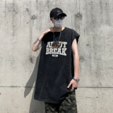 TR6867P35复古无袖T恤男士宽松潮牌背心无袖T水洗蜡染潮牌T恤夏季，男装T恤，星座510A-5