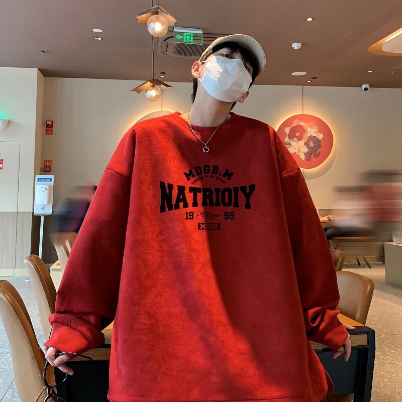 YJ7274P45直播品质重磅麂皮绒卫衣圆领男上装侧开叉下摆卫秋冬卫,男装卫衣,星座510A-5