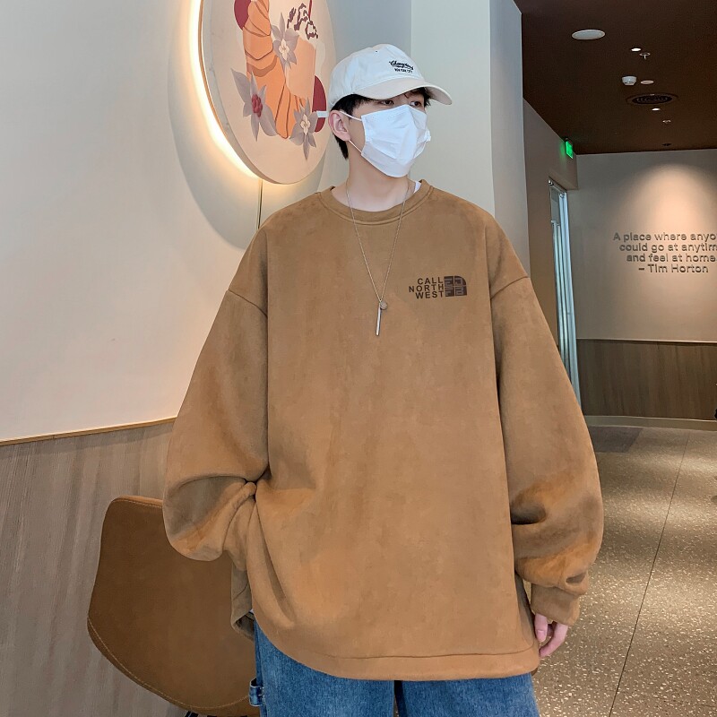 YJ7469P45直播品质男士麂皮绒卫衣圆领男上装侧开叉下摆卫秋冬卫,男装卫衣,星座510A-5