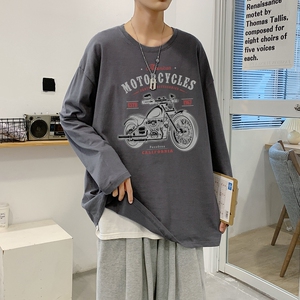 TC4003P32秋季2023新款中性百搭圆领长袖上衣宽松T恤打底衫潮图片