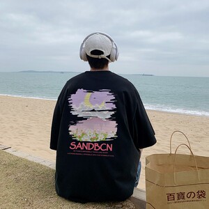 T7136P28夏季男士t恤宽松潮牌港风半袖打底衫短袖t恤图片