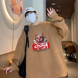 YJ7288P45直播品质男士麂皮绒卫衣圆领男上装侧开叉下摆卫秋冬卫，男装卫衣，星座510A-5