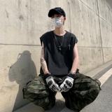 TR6873P35复古无袖T恤男士宽松潮牌背心无袖T水洗蜡染潮牌T恤夏季，男装T恤，星座510A-5