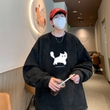 YJ7286P45直播品质重磅麂皮绒卫衣圆领男上装开叉下摆卫秋冬卫，男装卫衣，星座510A-5