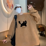 YJ7286P45直播品质重磅麂皮绒卫衣圆领男上装开叉下摆卫秋冬卫，男装卫衣，星座510A-5