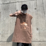 TR6875P35复古无袖T恤男士宽松潮牌背心无袖T水洗蜡染潮牌T恤夏季，男装T恤，星座510A-5