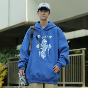 L6211P50秋新品连帽印花宽松棉卫衣长袖外穿卫衣潮牌男装男士外套图片