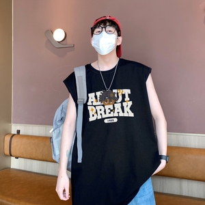 TW6994P28重磅250克直播品质无袖背心无袖T男士篮球t恤个性运动图片