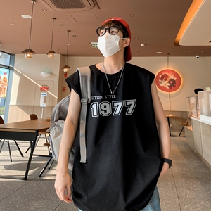 TW7004P28重磅250克直播品质无袖背心无袖T男士篮球t恤个性运动图片
