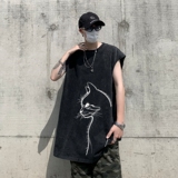 TR6866P35复古无袖T恤男士宽松潮牌背心无袖T水洗蜡染潮牌T恤夏季，男装T恤，星座510A-5