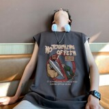 TW7154P28重磅250克直播品质多巴胺色系无袖背心无袖T男士篮球t恤，男装T恤，星座510A-5