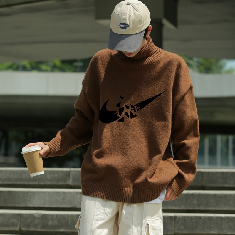 MG5730P65宽松慵懒风套头高领毛衣男士秋冬加厚复古日系外穿港风,男装针织衫/毛衣,星座510A-5