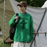 MD5534P55十字架复古毛衣男潮春秋季时尚宽松华夫格圆领高街百搭，男装针织衫/毛衣，星座510A-5