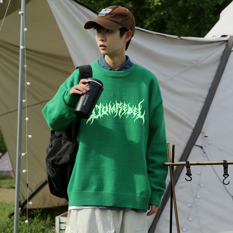 MD5535P55圆领无帽时尚个性百搭毛衣男春秋美式高街hiphop潮牌,男装针织衫/毛衣,星座510A-5
