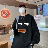 YJ7284P45直播品质重磅麂皮绒卫衣圆领男上装开叉下摆卫秋冬卫，男装卫衣，星座510A-5