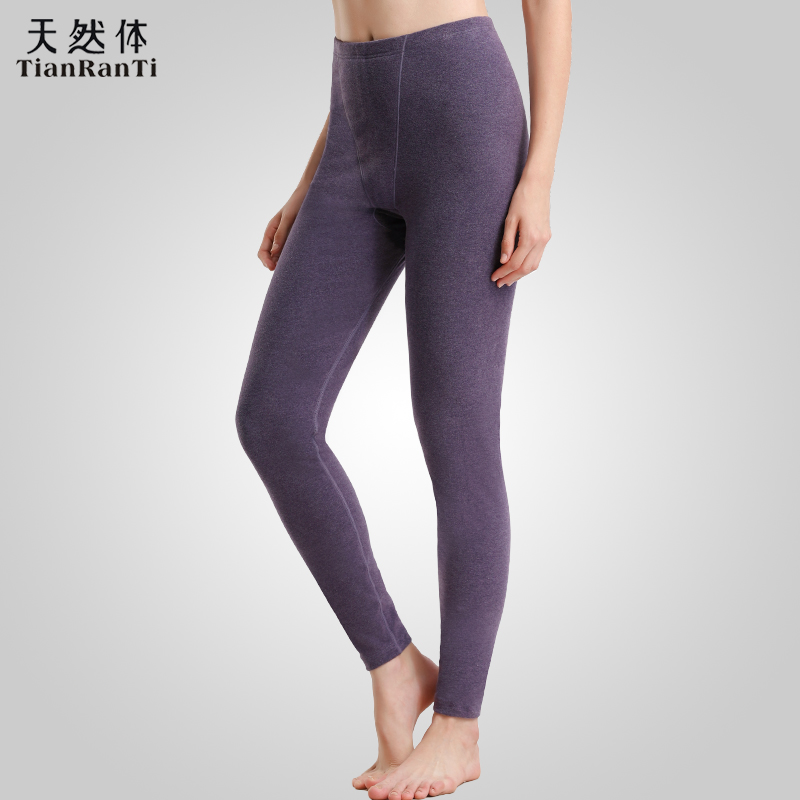 天然体秋冬女士修身磨毛中厚秋裤
