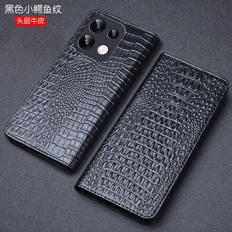适用OPPOReno16手机保护套新款商务真皮防摔Reno16Pro高档大气简约全包16por磁吸鳄鱼纹翻盖时尚手机壳男女士