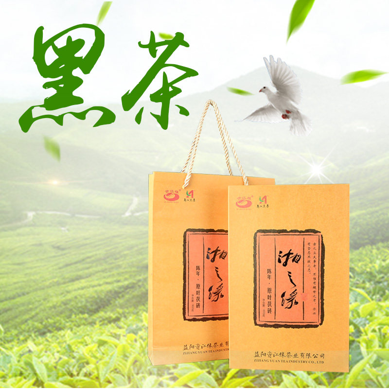 正宗资江缘安化黑茶茯砖湘之缘陈年原叶茯茶800g湖南特产黑茶图片