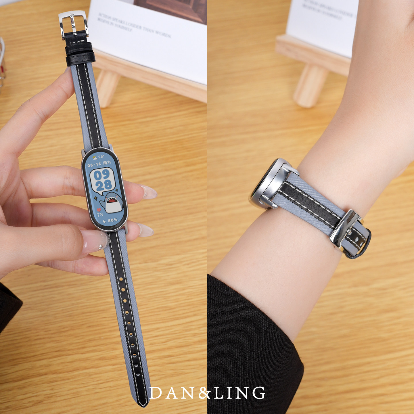 丹灵公主适用小米手环10表带9手表8腕带nfc版替换带手腕女生9pro复合真皮8 pro智能新款黑色夏季替换带男配件