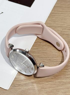 丹灵公主适用阿玛尼手表带女款满天星反扣硅胶DW表链AR1926摩天轮