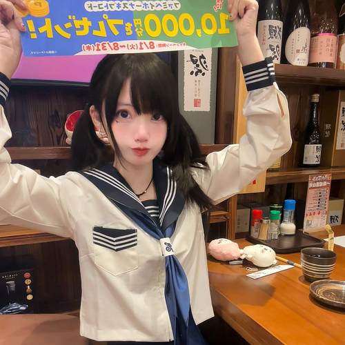 原创基础款校供感绀色长袖水手服